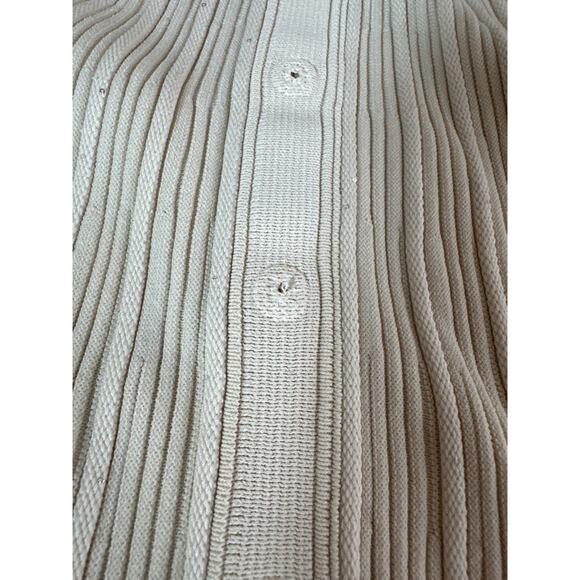 Maje Sequin Knit Midi Dress Ribbed Button-Front Off White 36 US 2-4 - Picture 7 of 11